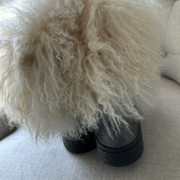 $1400 Moncler Fur Glitter Suede Ankle Boots Size 37 | 7 - Picture 5 of 6